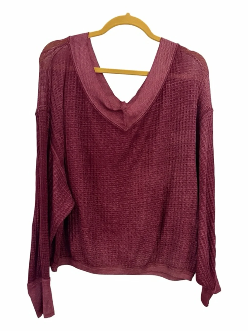FREE PEOPLE S Maroon Purple South Side Pullover Top